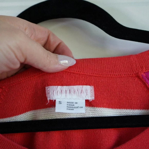 Cooperative Ringer Striped Sweater‎ Tee Size S Pink Coral Urban Outfitters - Picture 4 of 7